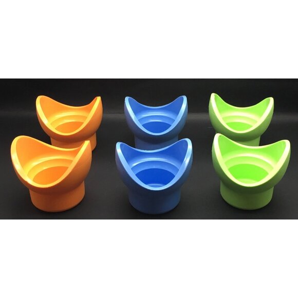 Tupperware Impressions Egg Cups Egg Holder Warmer Blue Green Orange Mold # 3881 - Picture 2 of 3